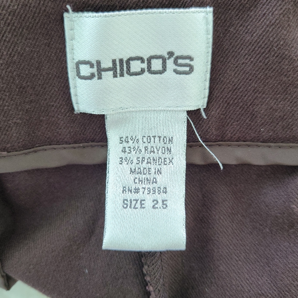Chico's Getaway Pant Sz 2.5=14, Brown - Picture 9 of 10